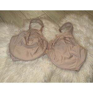 Glamorise 1245 Wonderwire Front Close Bra Unlined Underwire Lace Womens 44F